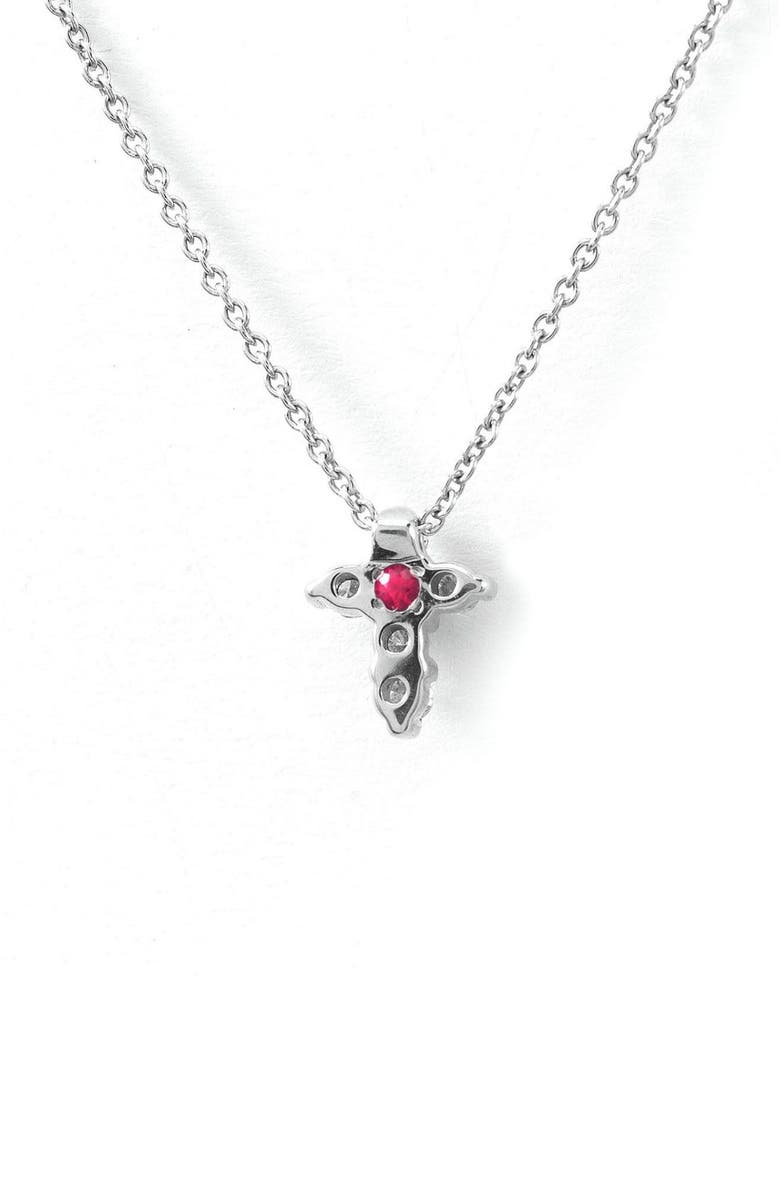 Roberto Coin 'Tiny Treasures' Diamond Cross Pendant Necklace, Alternate, color, White