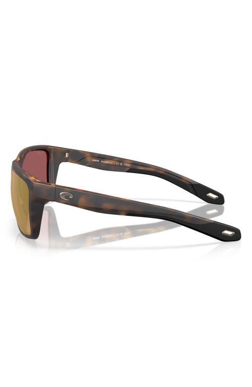 Costa Del Mar Broadbill Ii 58mm Polarized Rectangular Sunglasses In Matte Tortoise/gold