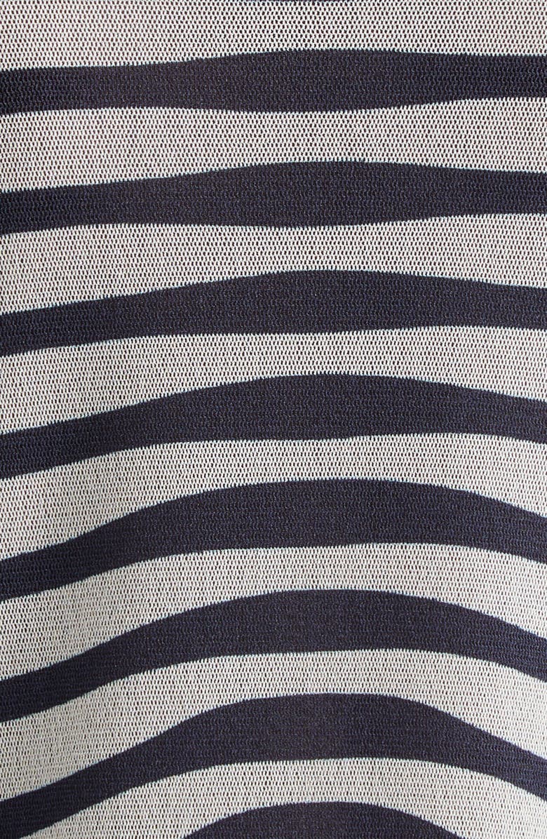 Jean Paul Gaultier Re-Edition Body Morphing Trompe l'Oeil Long Sleeve Mesh Dress, Alternate, color, Ecru/ Navy