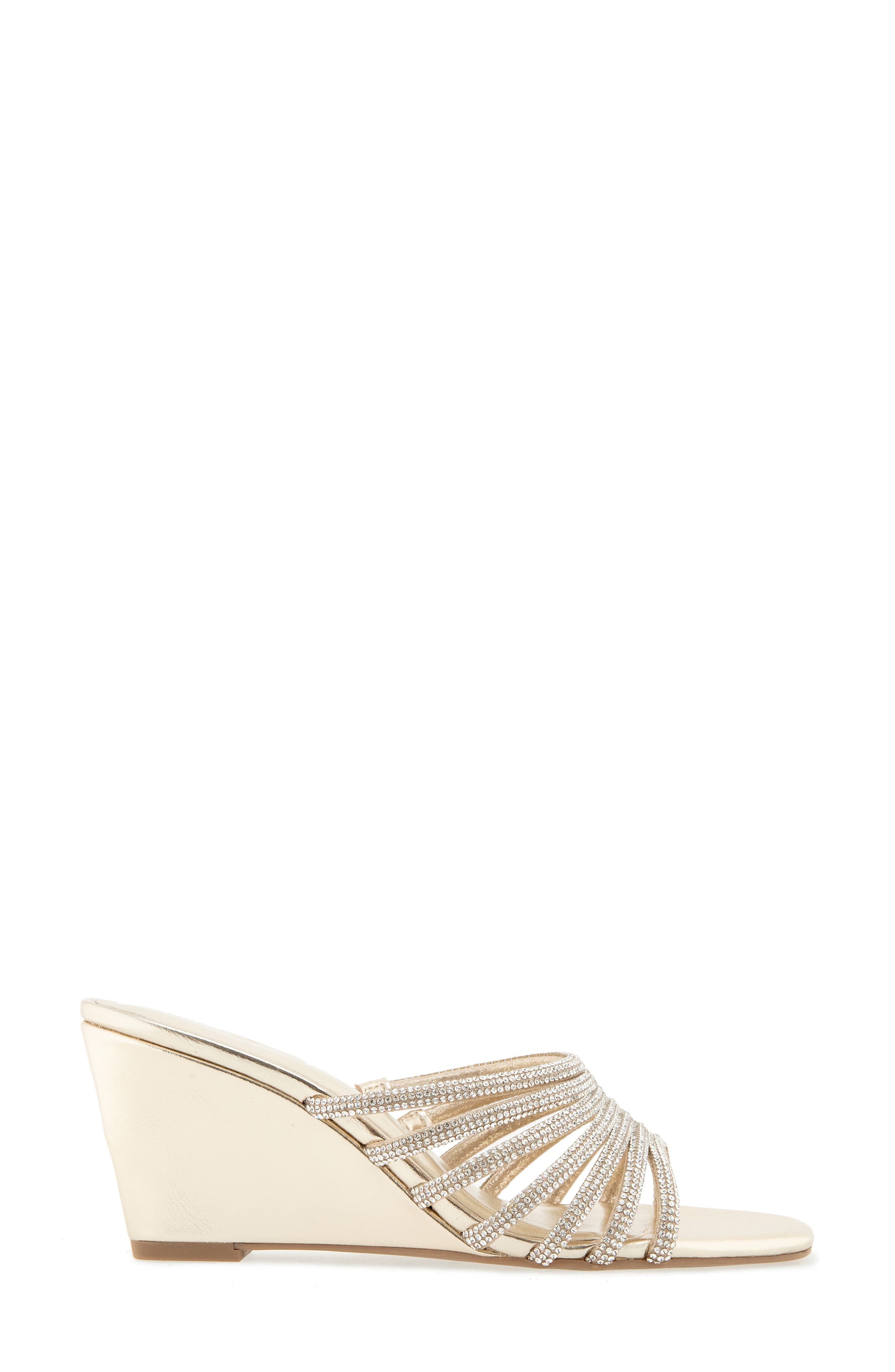 Lenix Rhinestone Wedge Slide Sandal, Alternate, color, PLATINO
