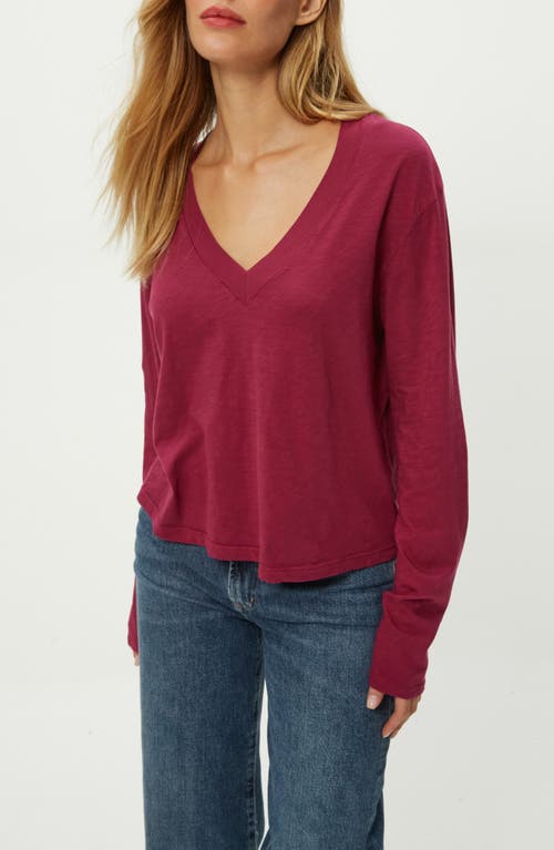 Michael Stars Brea V-neck Supima Cotton Top In Red