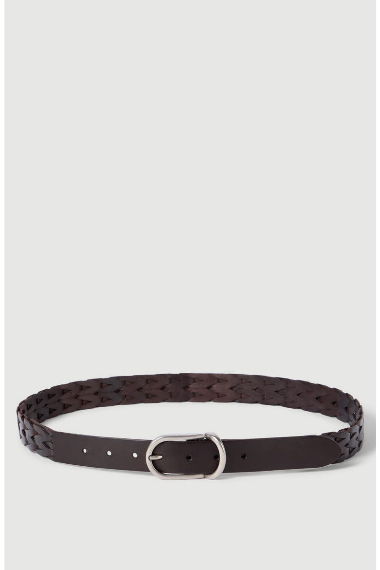 Braided leather belt, Alternate, color, Rust Brown