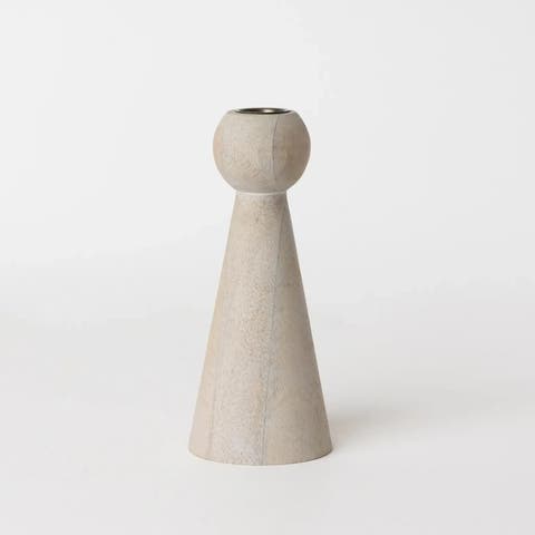 Bleached Taper Candle Holder
