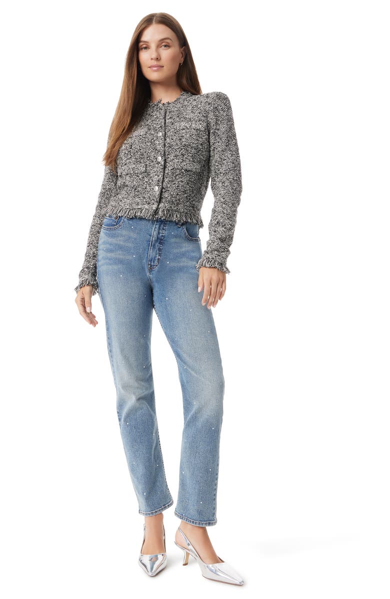 Sam Edelman Indria Fringe Jacket, Alternate, color, Black