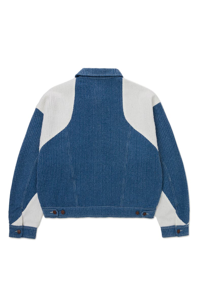 HONOR THE GIFT Colorblock Denim Trucker Jacket, Alternate, color, Indigo