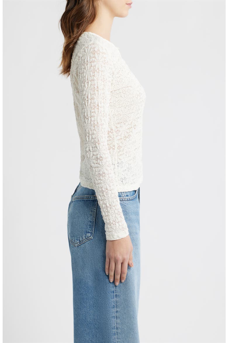 Cyrah Stretch Lace Cardigan, Alternate, color, IVORY