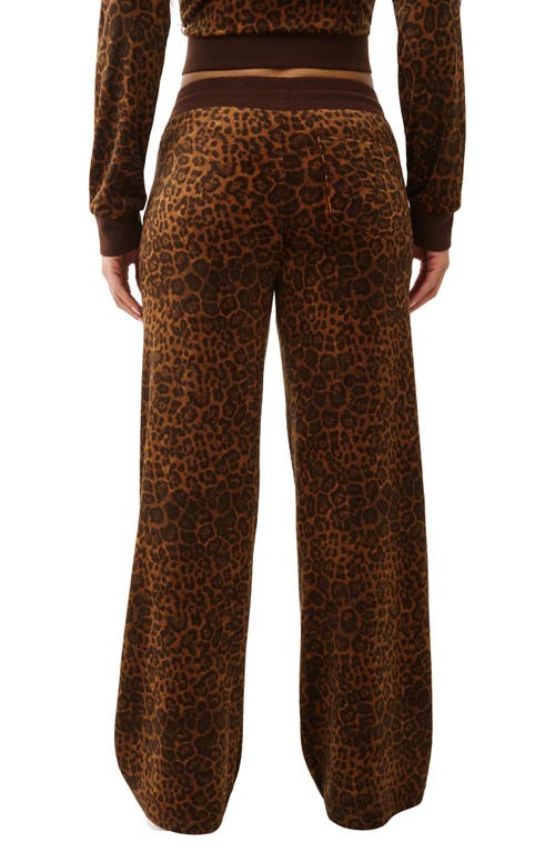 True Religion Crystal Velour Straight Leg Pants In Brown