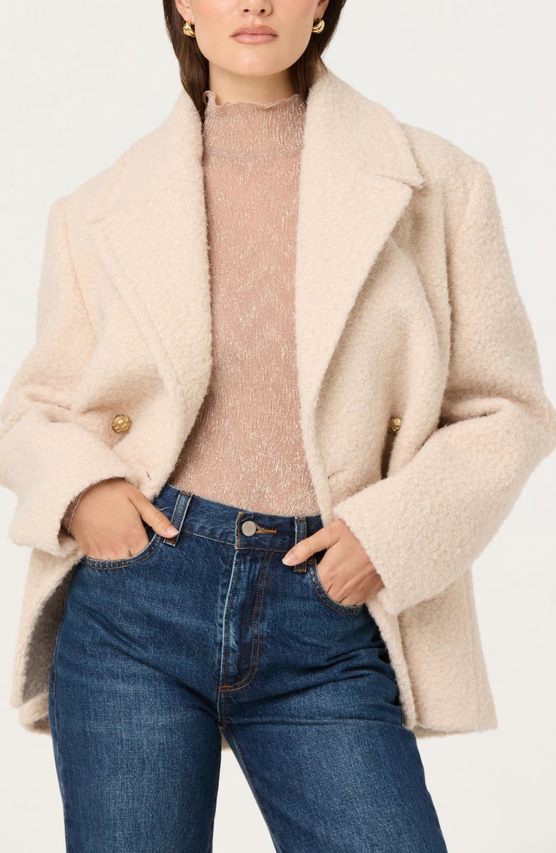 ASTR the Label Kyra Metallic Mock Neck Shirt, Alternate, color, Champagne