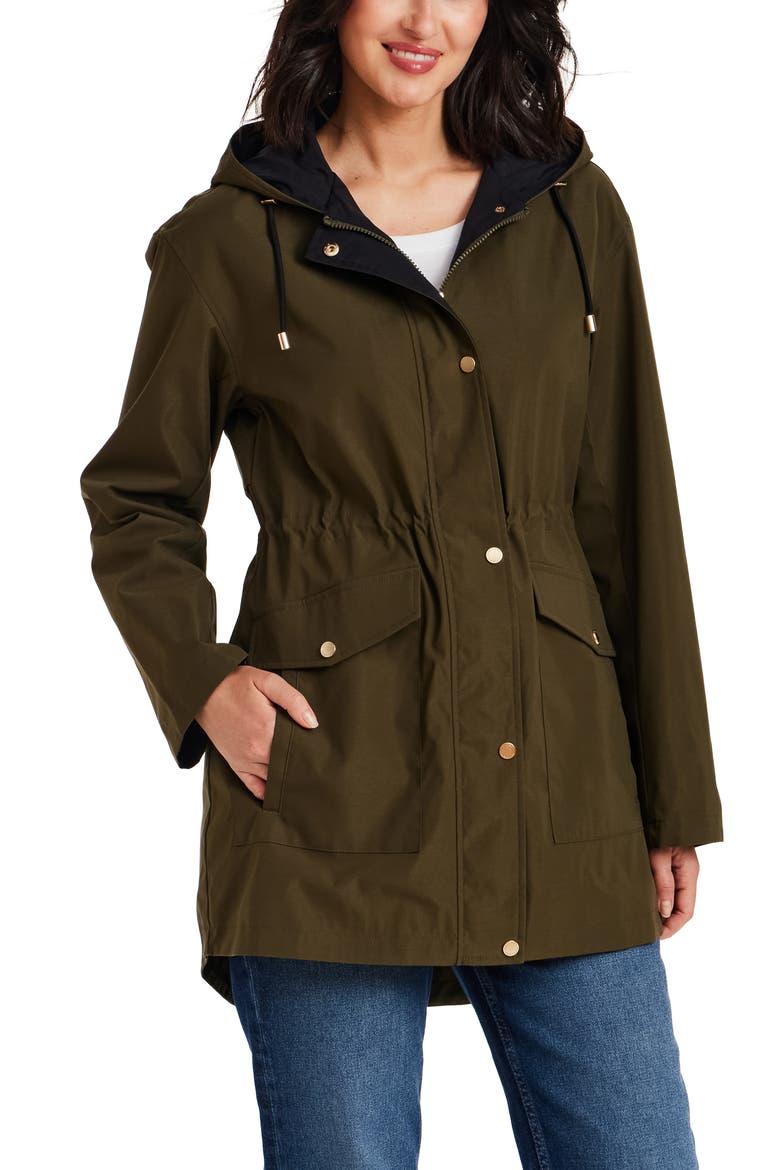 Water Resistant Rain Coat, Main, color, OLIVE