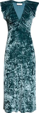 Ulla Johnson Astra V-Neck Velvet Cocktail Dress
