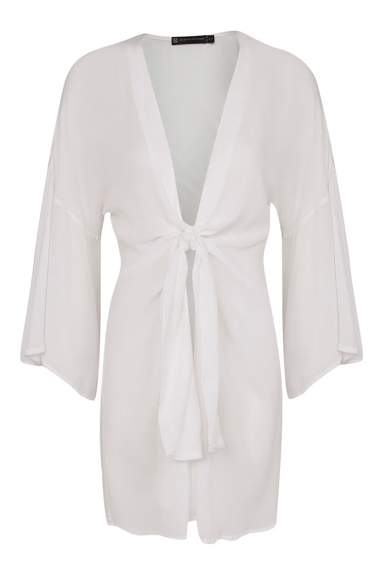 Perola Knot Front Cover-Up Minidress, Alternate, color, OFF WHITE