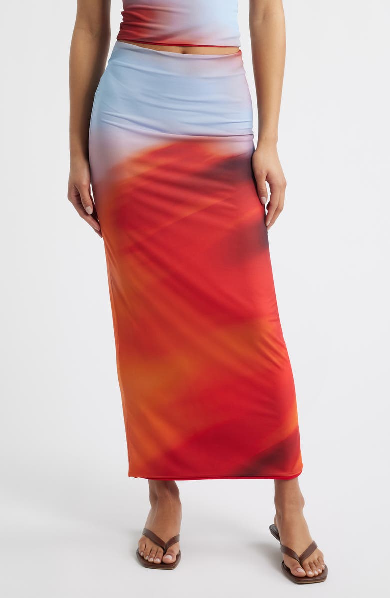 Feners Tu X Mi Maxi Skirt, Main, color, Rosella