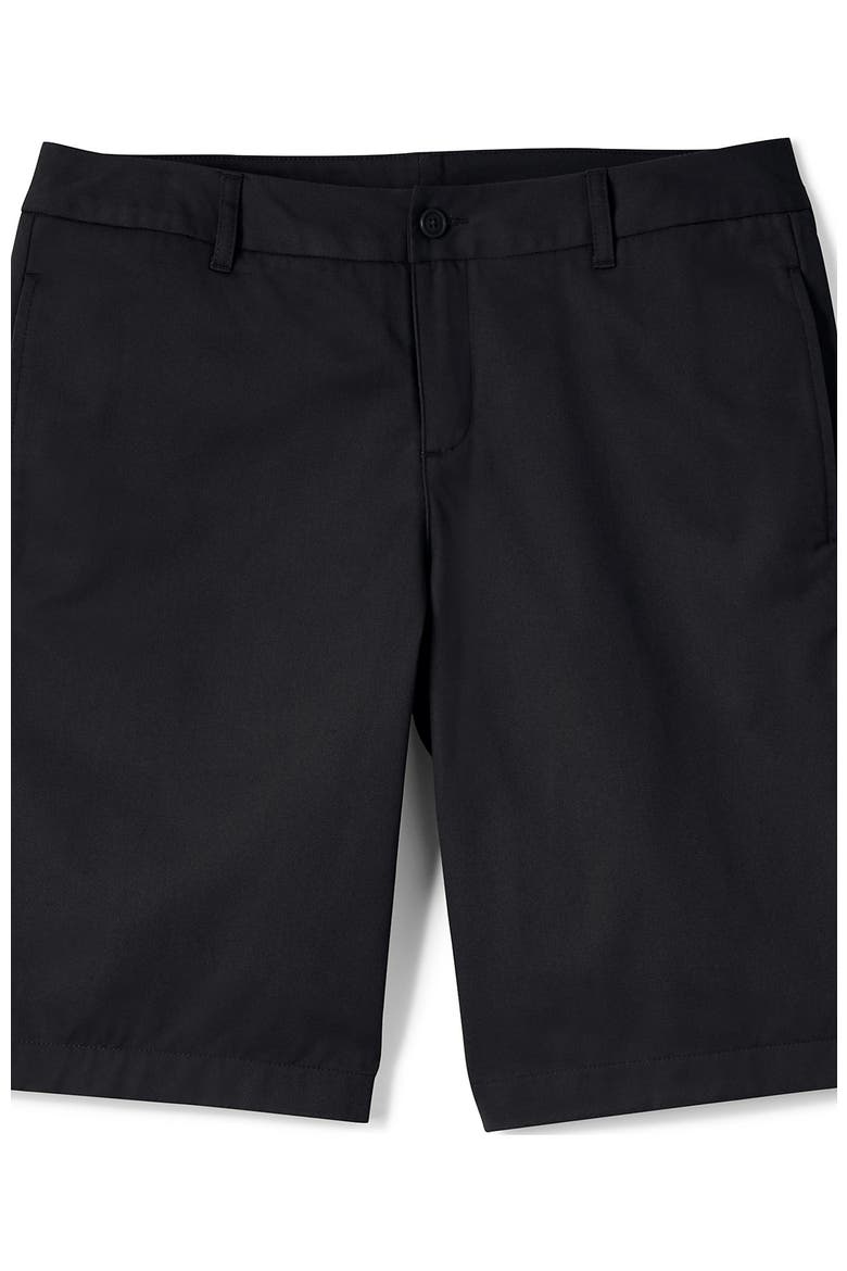 School Uniform Young  Plain Front Blend Chino Shorts, Alternate, color, Black