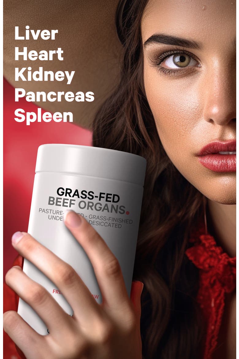 Grass-Fed Beef Organs Glandulars Supplement, Alternate, color, White