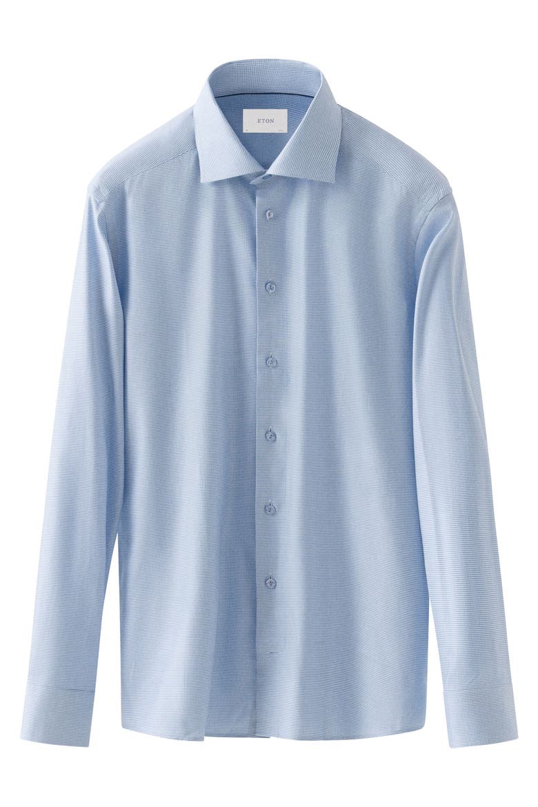 Contemporary Fit Semisolid Cotton Dress Shirt, Alternate, color, BLUE