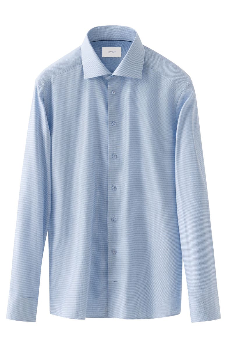 Eton Contemporary Fit Semisolid Cotton Dress Shirt, Alternate, color, Blue