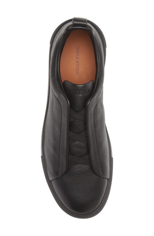Zegna Triple Stitch Sneakers In Black