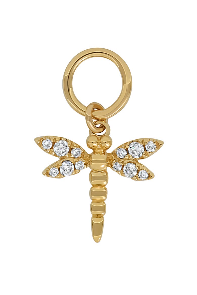 Icon Diamond Dragonfly Charm (Nordstrom Exclusive), Main, color, 18K YELLOW GOLD