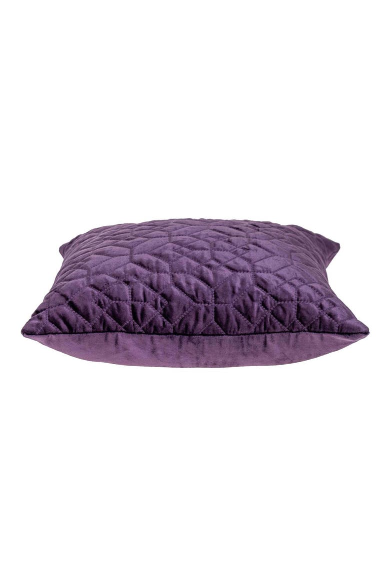 Sora Quilted Throw Pillow, Alternate, color, PURPLE