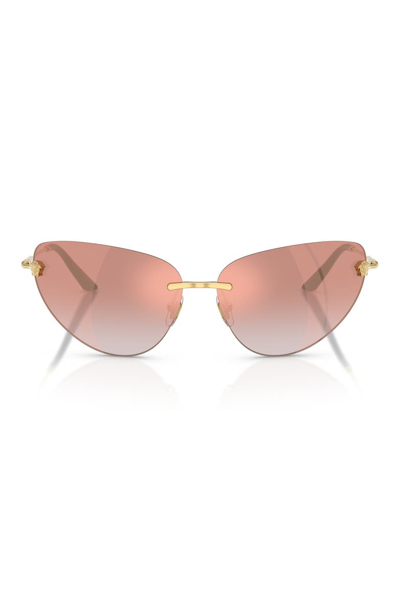 64mm Gradient Cat Eye Sunglasses, Main, color, GOLD / PINK MIRROR PINK