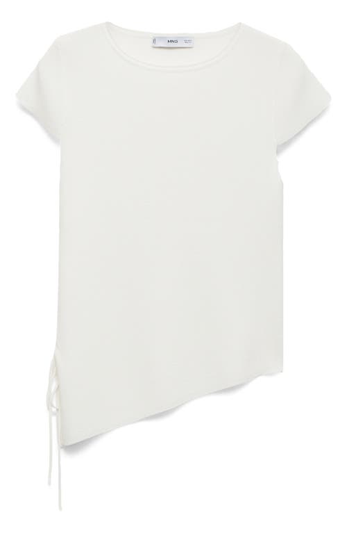 Mango Tie Side Ruched Knit T-shirt