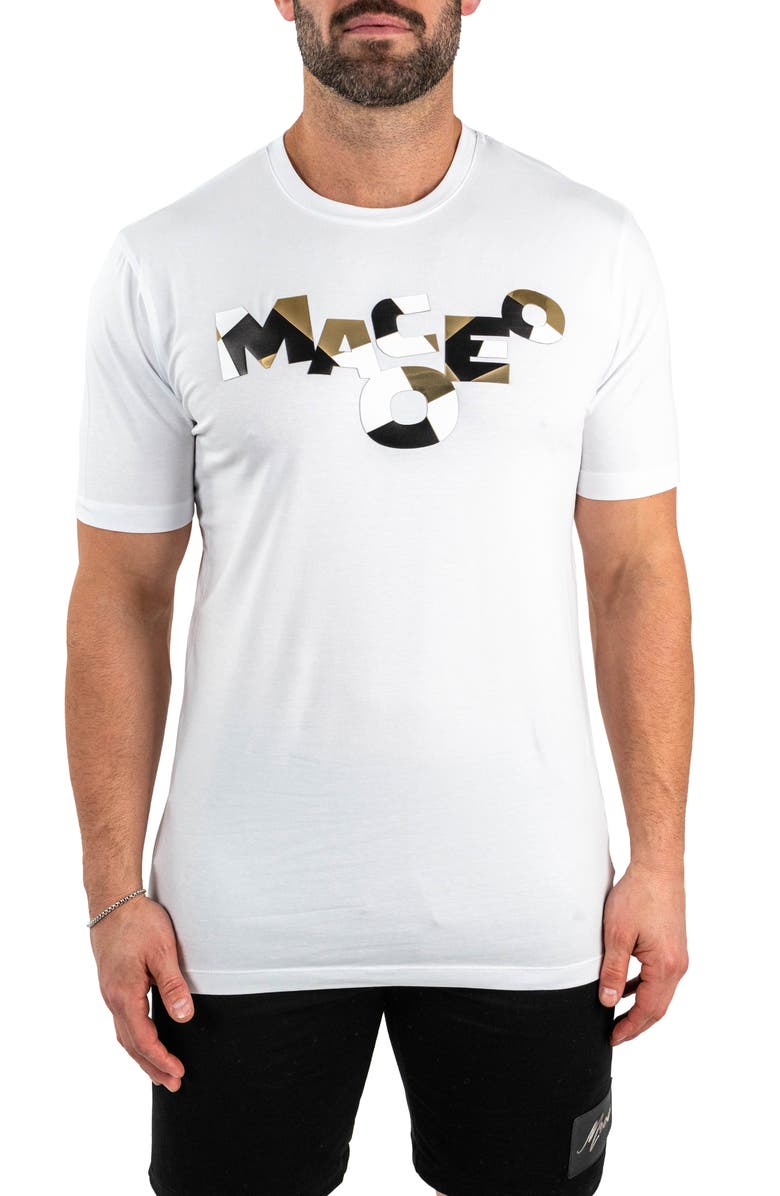 Maceoo Scrabble Logo Cotton Graphic T-Shirt, Main, color, White