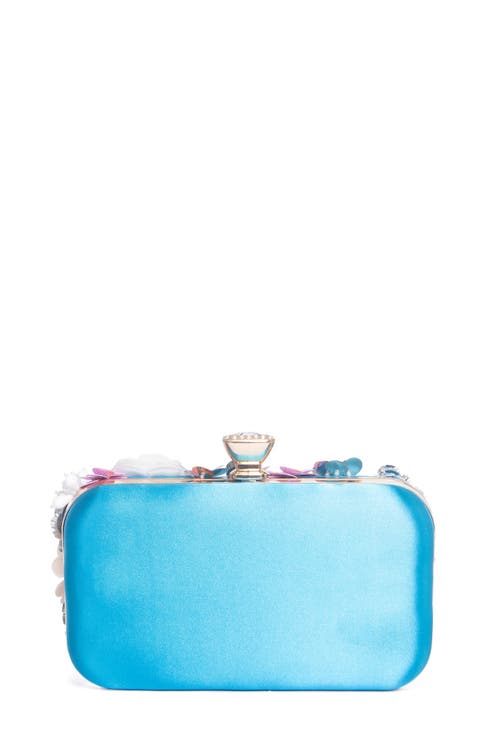 Lauren Lorraine Flower Clutch In Blue