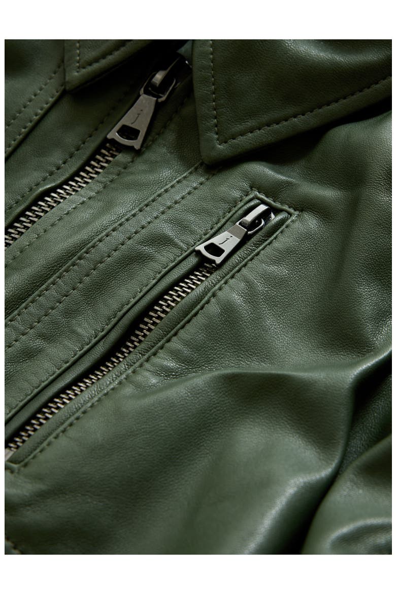 Kai Leather Aviator Jacket, Alternate, color, MOSS