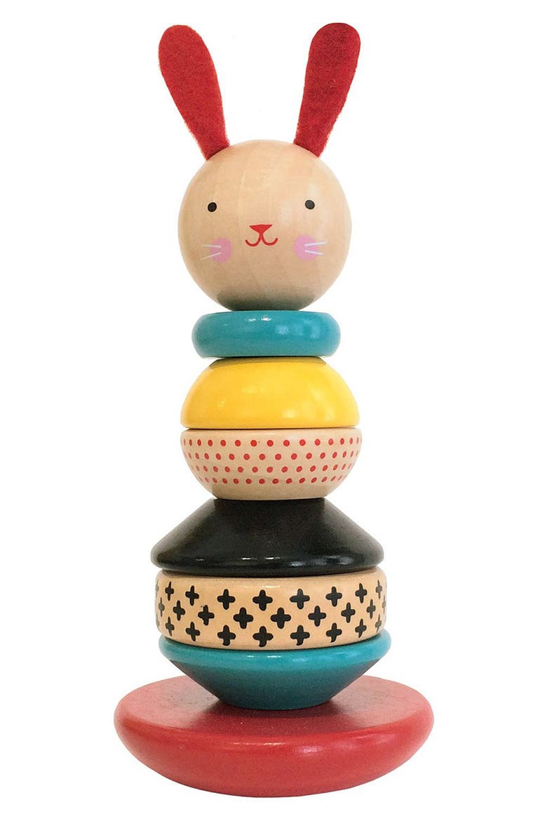 Wood Rabbit Stacking Toy, Main, color, MULTI COLOR