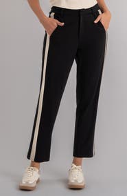 KUT from the Kloth Faye High Waist Side Stripe Ankle Wide Leg Pants