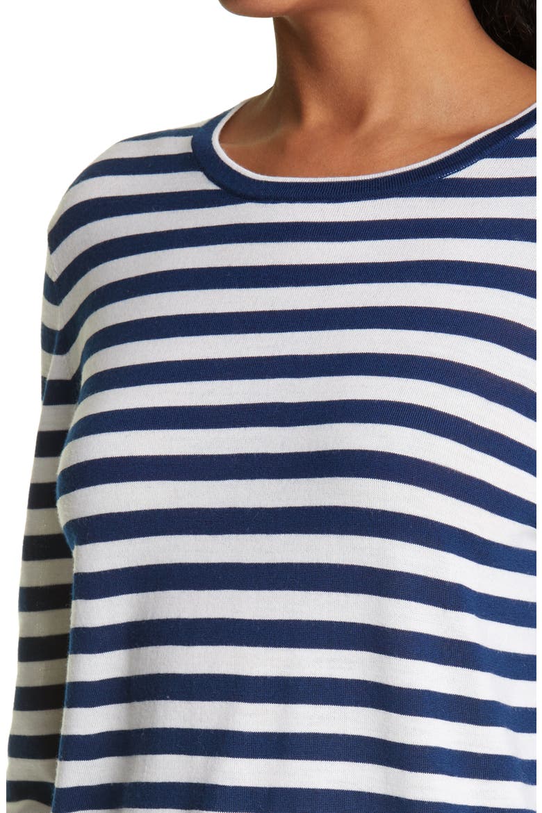Mercer Merino Wool Crewneck, Alternate, color, NAVY STRIPE