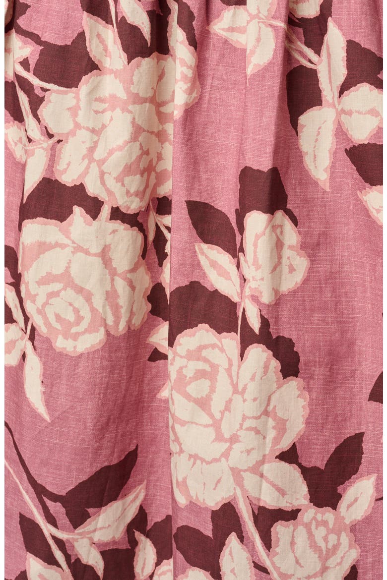 Floral Square Neck Fit & Flare Midi Dress, Alternate, color, BLUSH/ ECRU