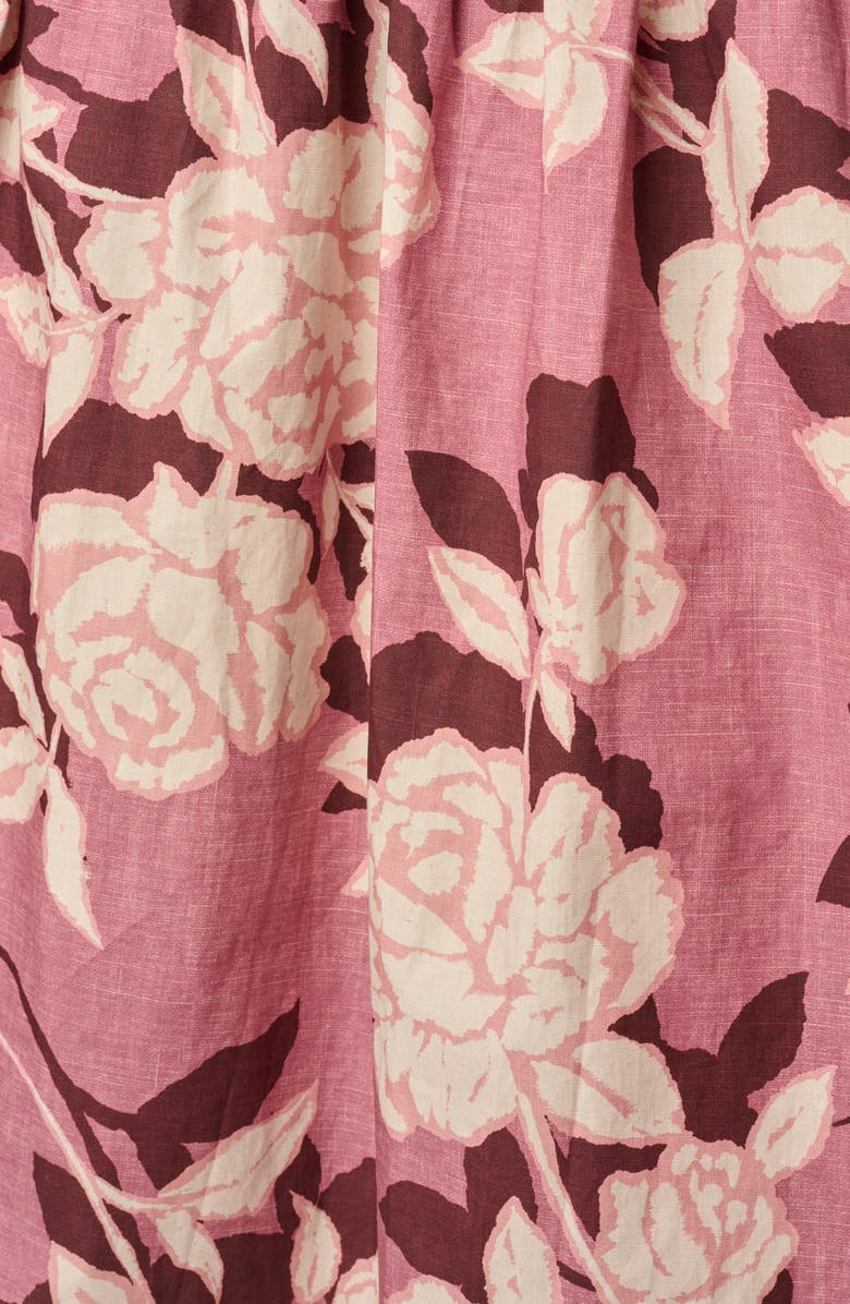 Adrianna Papell Floral Square Neck Fit & Flare Midi Dress, Alternate, color, Blush/ Ecru