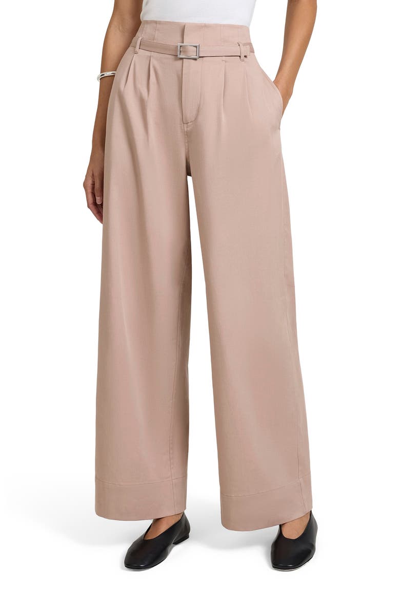 Lyocell Paperbag Trouser, Alternate, color, WARM TAUPE