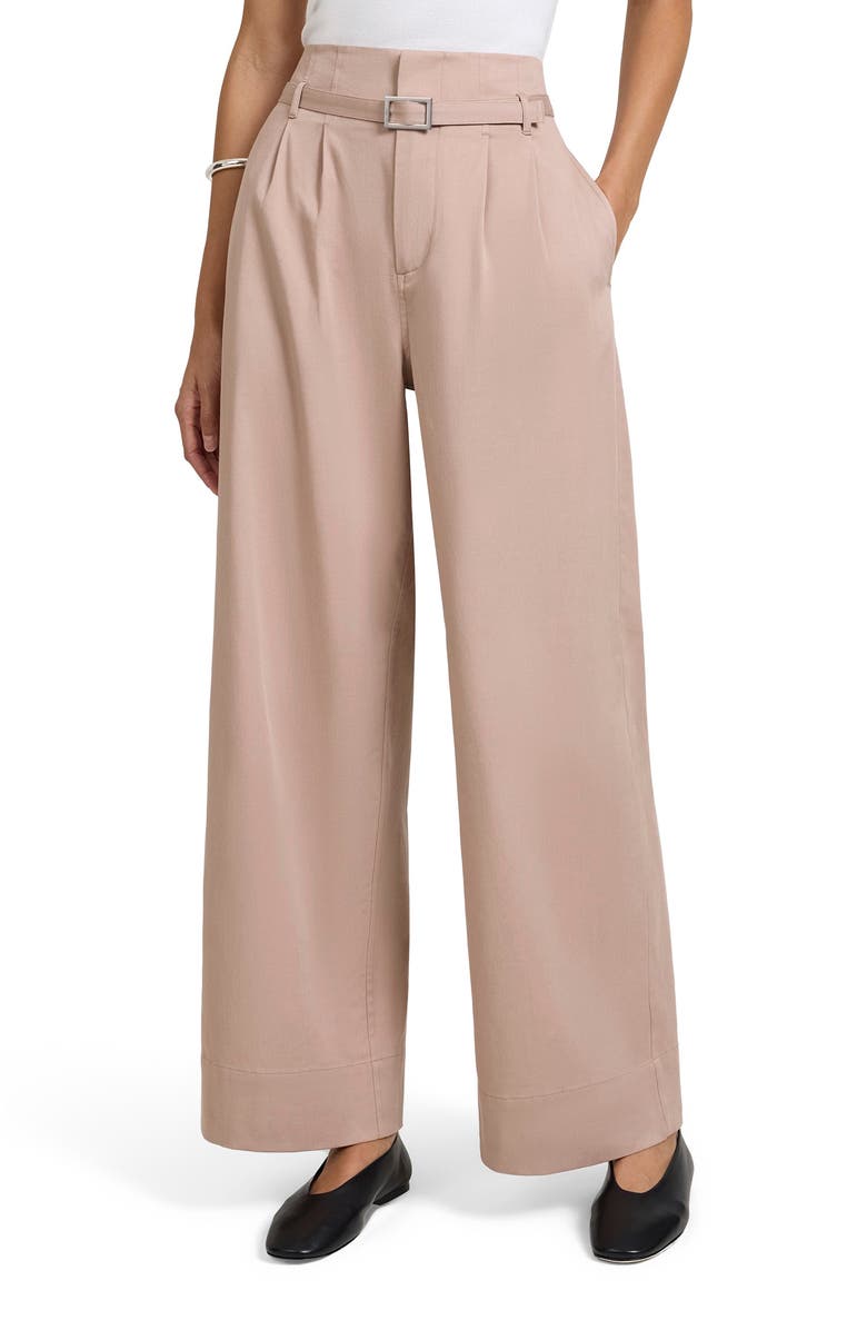 Onia Lyocell Paperbag Trouser, Alternate, color, Warm Taupe