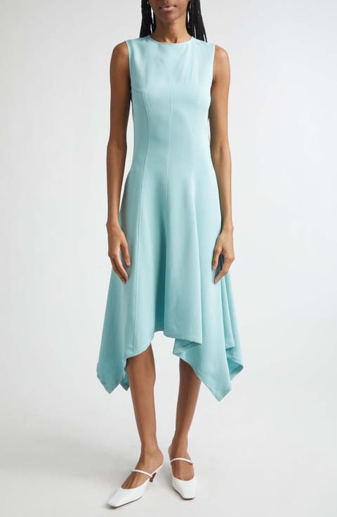 Sleeveless Handkerchief Hem Midi Dress