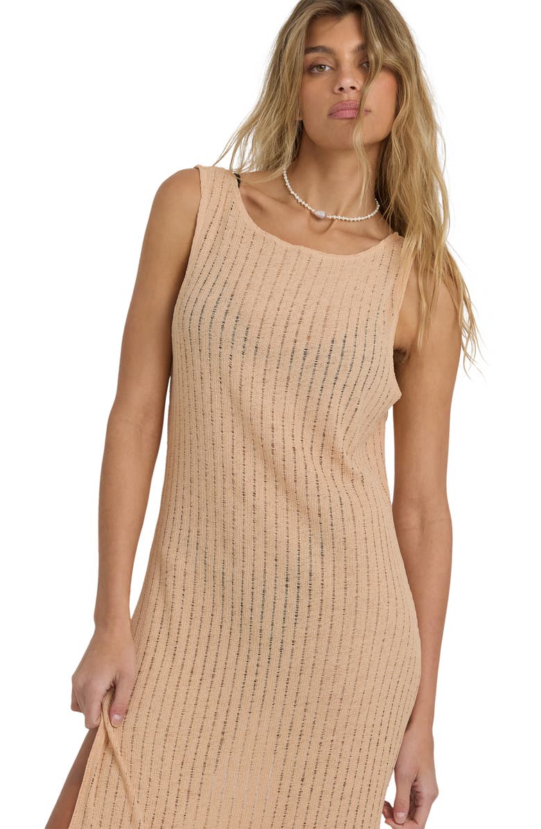 Billabong Laura Semisheer Cotton Blend Cover-Up Maxi Dress, Alternate, color, Natural