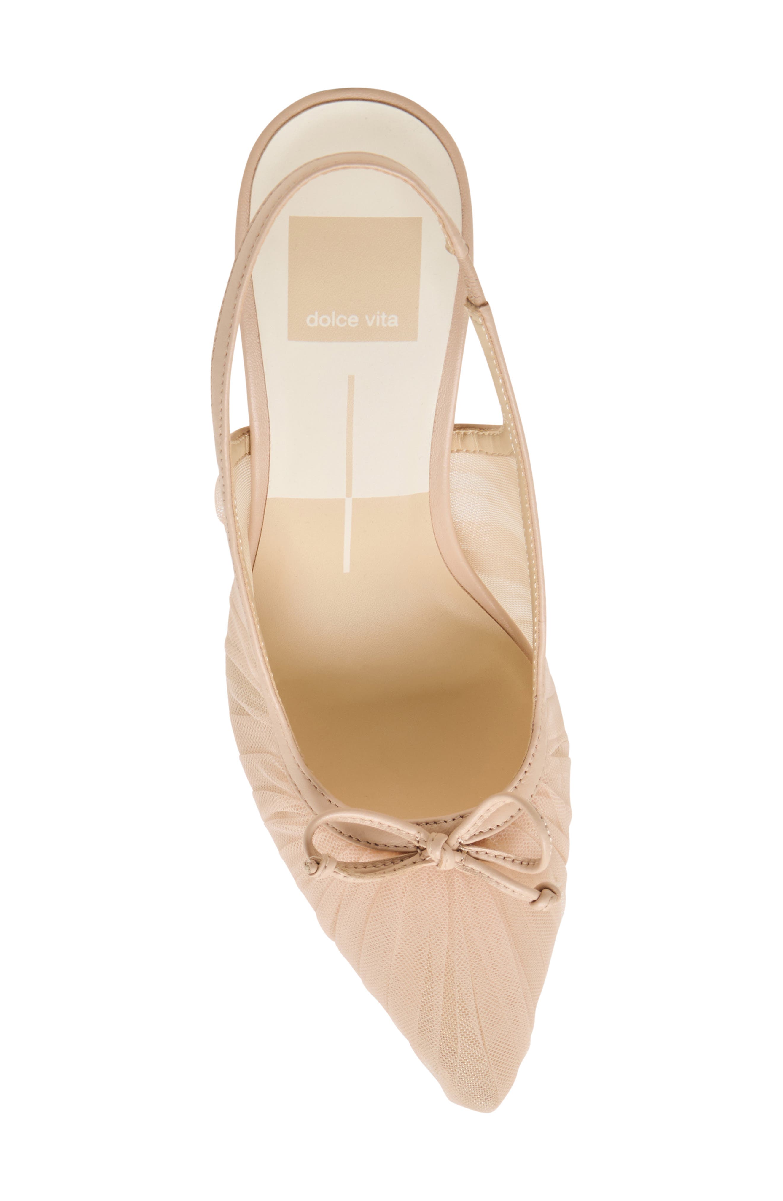 Dolce Vita Yela Slingback Pointed Toe Pump, Alternate, color, Praline Tule