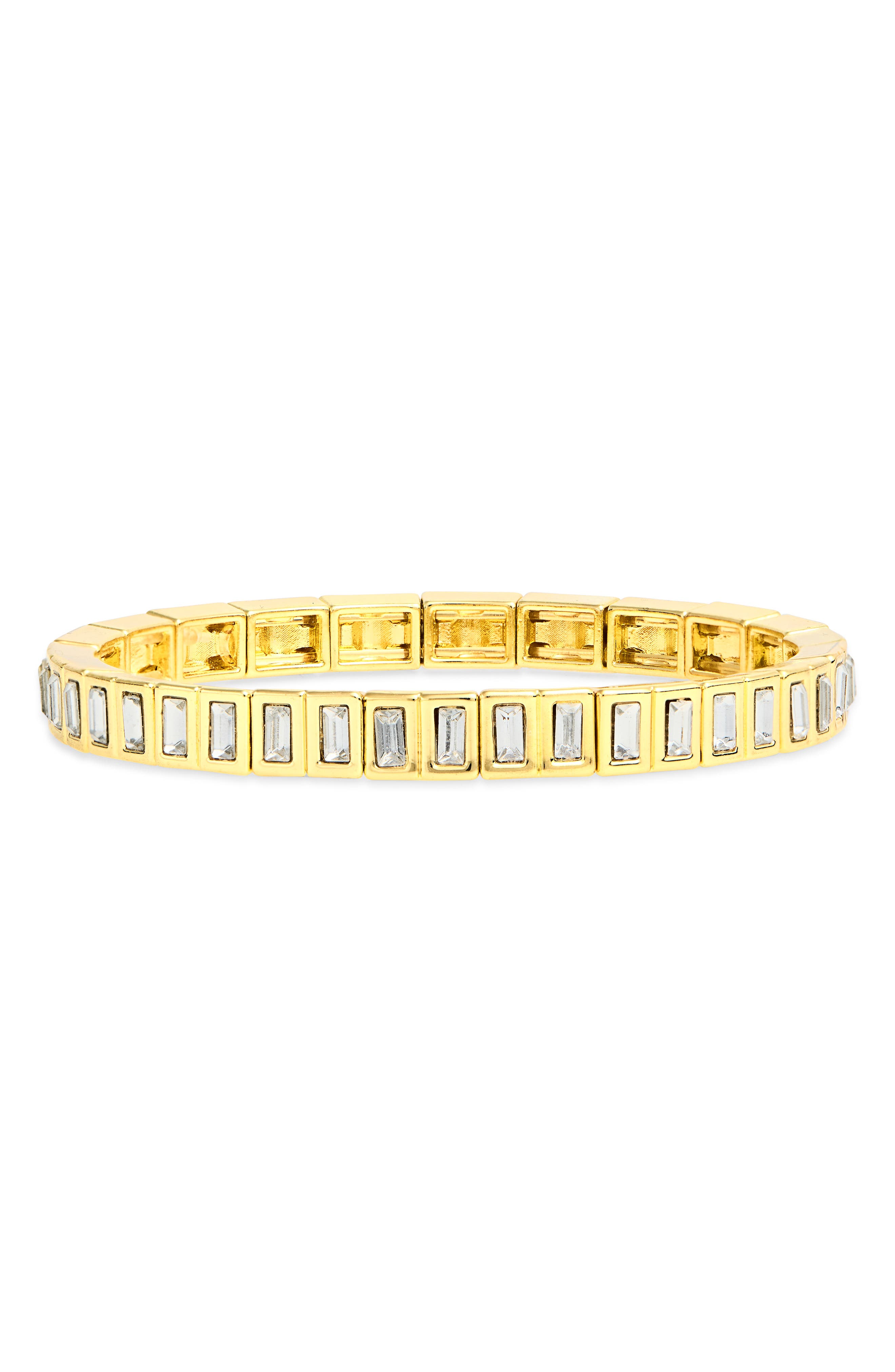 BaubleBar Baguette Crystal Stretch Bracelet