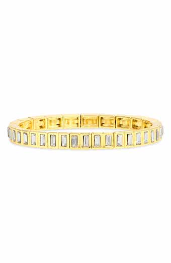 BaubleBar Baguette Crystal Stretch Bracelet