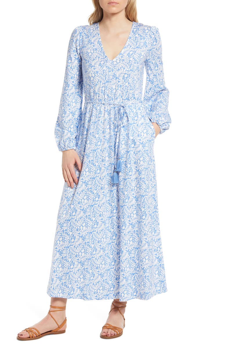 Boden Belted Long Sleeve Jersey Dress, Main, color, 