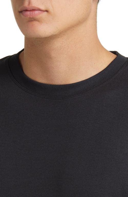 Theory Mens Maden Textured Relaxed-fit Wool Jumper Charcoal Melange In Black