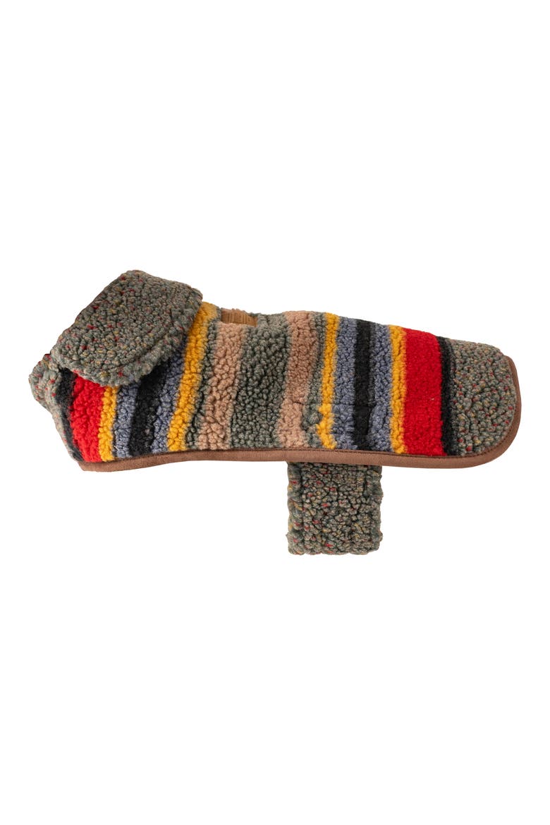 Vintage Camp Fleece Dog Coat, Alternate, color, GREEN HEATHER