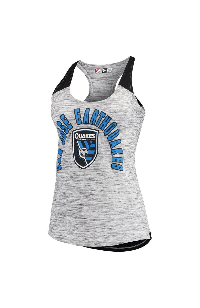 5TH AND OCEAN BY NEW ERA Women's 5th & Ocean by New Era Black San Jose Earthquakes Space Dye Contrast Inserts Racerback Tank Top, Alternate, color, 