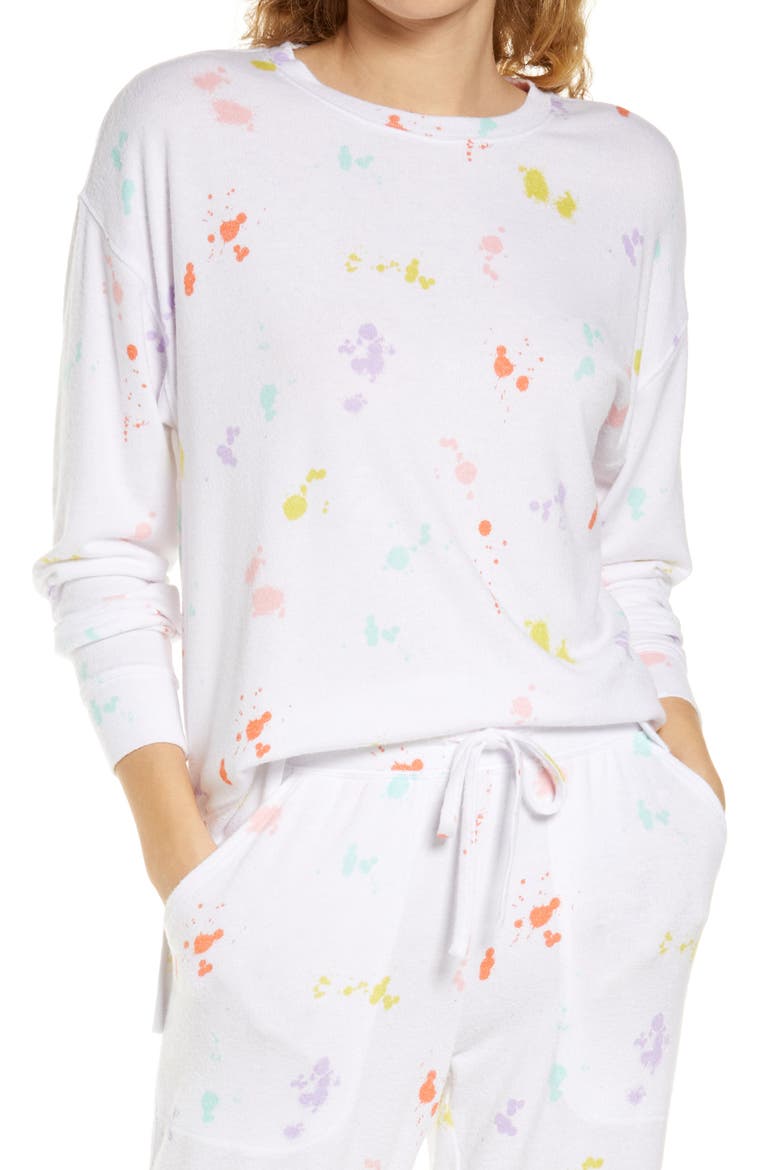 Comfy Sleep Top, Main, color, WHITE PAINT SPLATTER