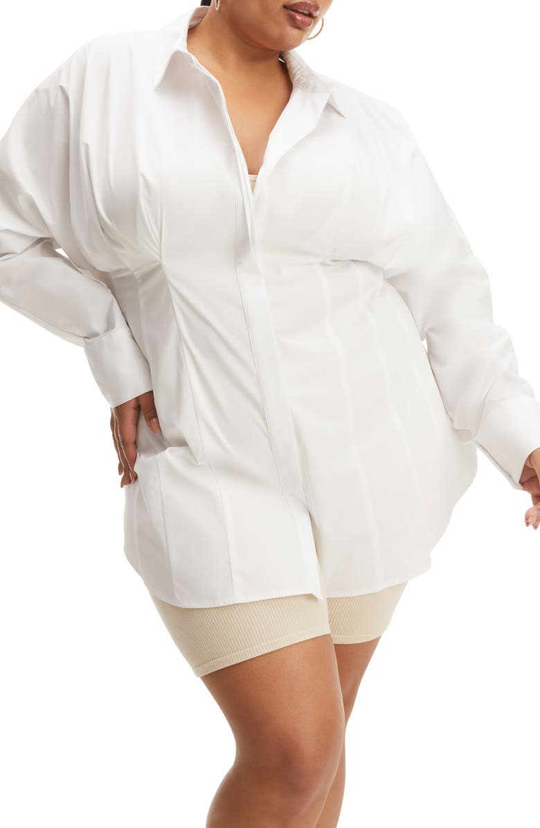 Good American Fitted Shirt, Main, color, White001