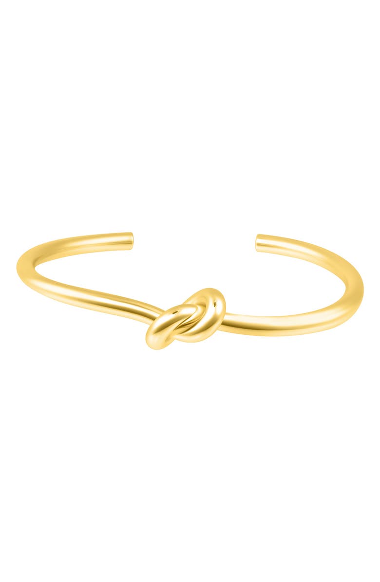 Adornia Plated Knot Cuff Bracelet, Main, color, Gold