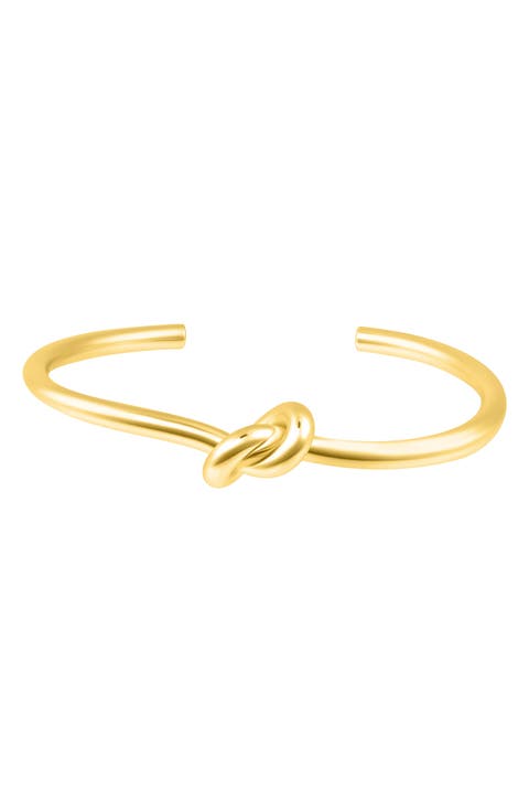 14K Gold Plated Knot Cuff Bracelet