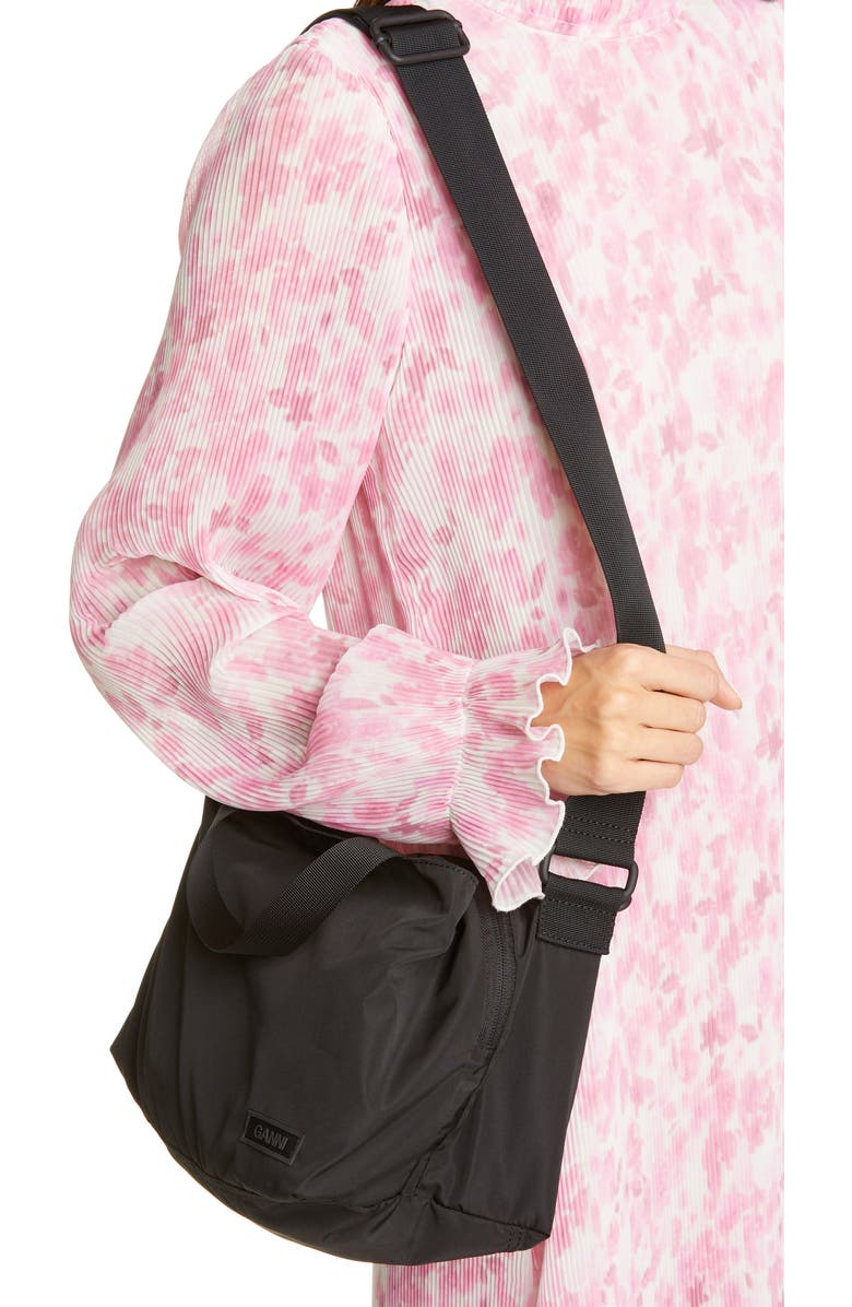 Ganni Tech Fabric Crossbody Bag, Alternate, color,