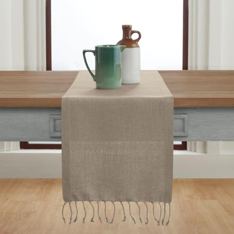 Linen Table Runner - Twisted Fringe